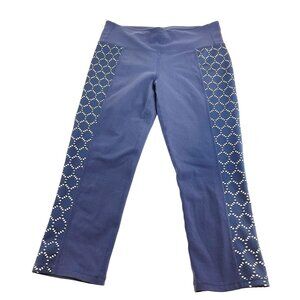 Athleta Mesh Contender Navy Capri Leggings Exercise Pants Sz M